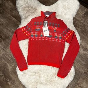 Small, BDG Shauna Jacquard Sweater with a Mock Neck and Cropped To The Waist!